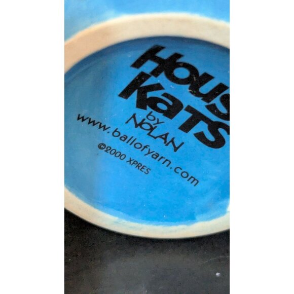 House Kats By Nolan Ceramic Mug "Can You Dig It?" Catnip Design Blue & Yellow 3. - Picture 8 of 9